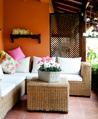 colourful patio