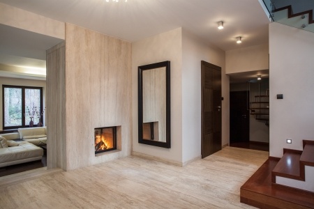 modern fireplace