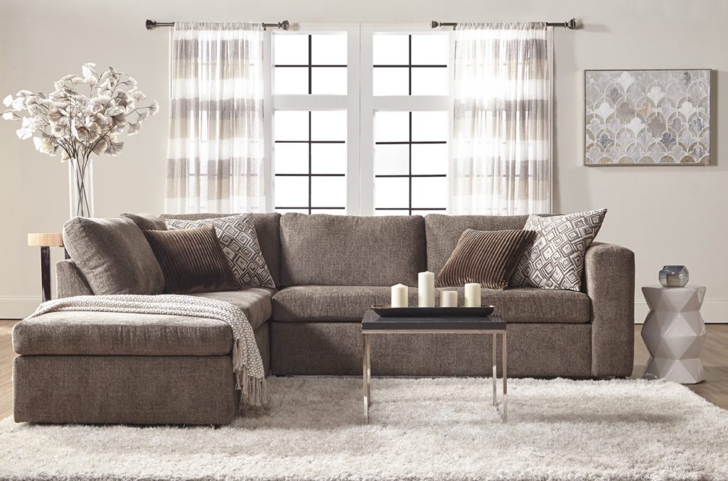 Cozy two-piece sofa chaise