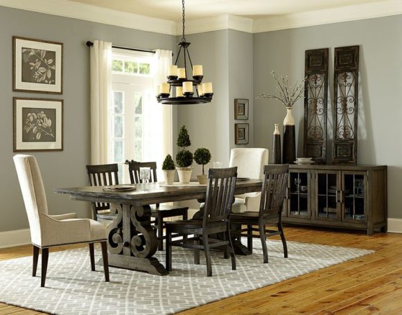 The Bellamy Dining set works beautifully with grey walls and accents.