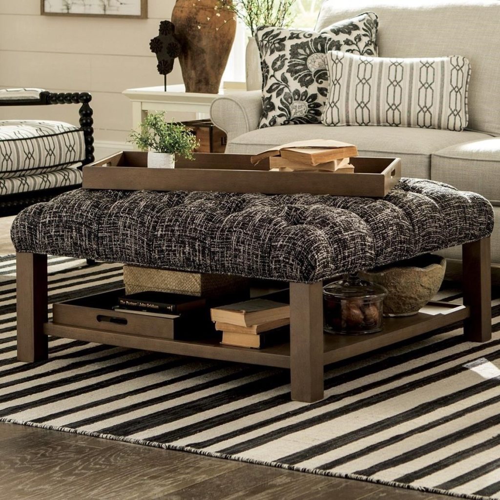 Cocktail Ottoman with tufting